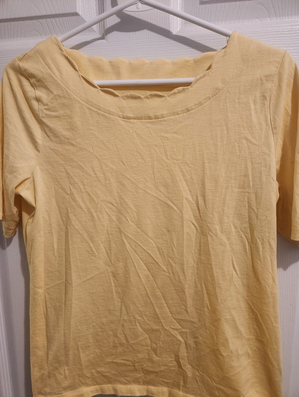 3 Talbots Scalloped Neck Pima Cotton Tops - Picture 5 of 7